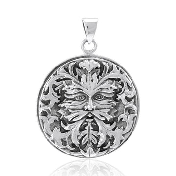 Silver Green Man Pendant by Oberon Zell TP3201 - Jewelry